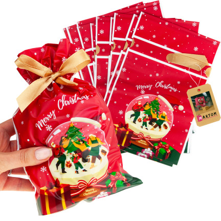 TG80077 GESCHENK TASCHEN WEIHNACHTEN SÜSSIGKEITEN 10PCS