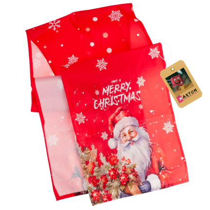 TG80081-6 WEIHNACHTS TISCHDECKE LÄUFER MIT MICKEY ROT TISCH