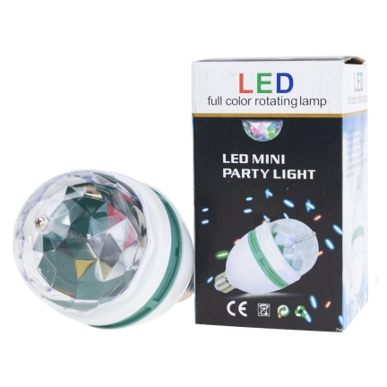 TG80287 DISCO KUGEL LED GLÜHBIRNE PROJEKTOR DISCO ROTIERENDE PARTY KUGEL