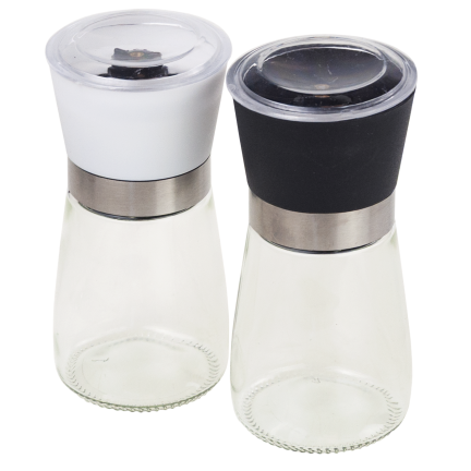 TG80298 PFEFFER UND SALZ GEWÜRZMÜHLE MIT KONTROLLGLAS 2PC/KPL MÜHLE SET