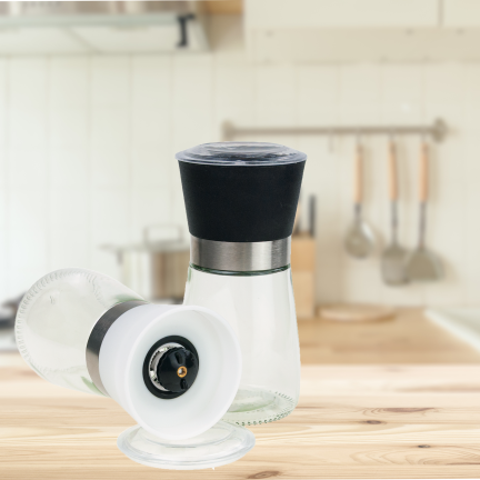 TG80298 PFEFFER UND SALZ GEWÜRZMÜHLE MIT KONTROLLGLAS 2PC/KPL MÜHLE SET