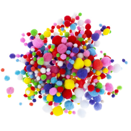 TG80414 DEKORATIVE PLÜSCH-POMPONS BUNT 450STK 1-3CM
