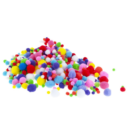TG80414 DEKORATIVE PLÜSCH-POMPONS BUNT 450STK 1-3CM