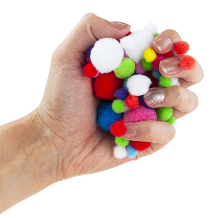 TG80414 DEKORATIVE PLÜSCH-POMPONS BUNT 450STK 1-3CM