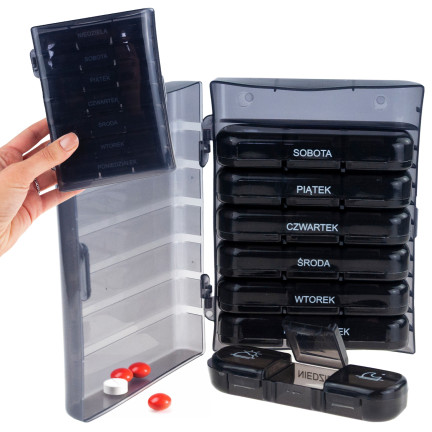 Medikamenten-Organizer, Tablettenbox, 7 Tage, Woche, 3 Mahlzeiten, Wochenetui