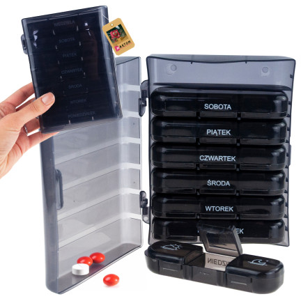 Medikamenten-Organizer, Tablettenbox, 7 Tage, Woche, 3 Mahlzeiten, Wochenetui