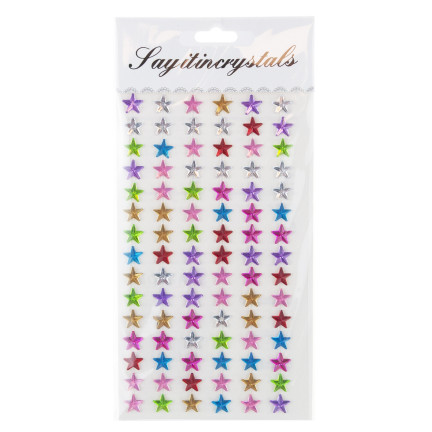 Sternchen-Aufkleber, selbstklebende Strasssteine, verschiedene Farben, in Blisterverpackung, Kreativ-Set