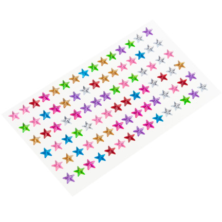 Sternchen-Aufkleber, selbstklebende Strasssteine, verschiedene Farben, in Blisterverpackung, Kreativ-Set