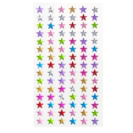 Sternchen-Aufkleber, selbstklebende Strasssteine, verschiedene Farben, in Blisterverpackung, Kreativ-Set