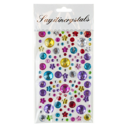 Selbstklebende Kristalle, Diamant-Sticker, verschiedene Motive, verschiedene Farben, Set mit 120 Stück.