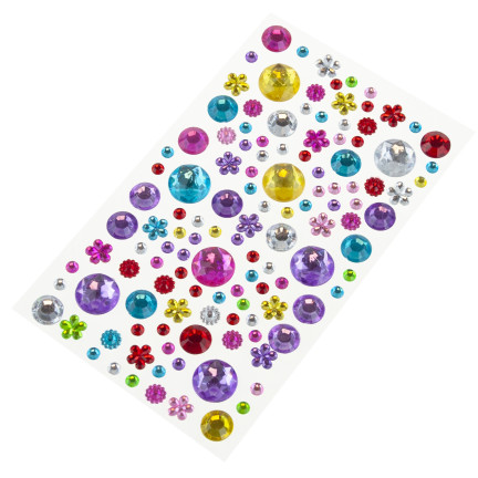 Selbstklebende Kristalle, Diamant-Sticker, verschiedene Motive, verschiedene Farben, Set mit 120 Stück.