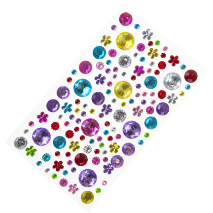 Selbstklebende Kristalle, Diamant-Sticker, verschiedene Motive, verschiedene Farben, Set mit 120 Stück.