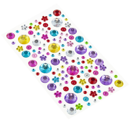 Selbstklebende Kristalle, Diamant-Sticker, verschiedene Motive, verschiedene Farben, Set mit 120 Stück.