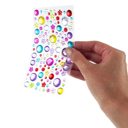 Selbstklebende Kristalle, Diamant-Sticker, verschiedene Motive, verschiedene Farben, Set mit 120 Stück.