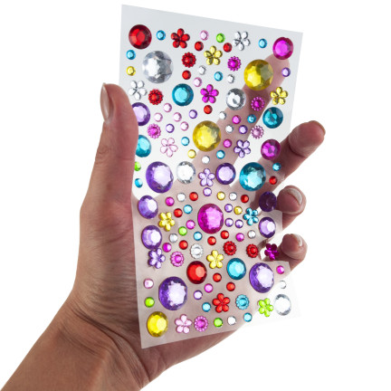 Selbstklebende Kristalle, Diamant-Sticker, verschiedene Motive, verschiedene Farben, Set mit 120 Stück.