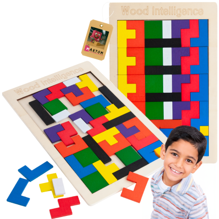 Tg80424 Holz Tetris Tangram Montessori Puzzle