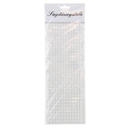 Selbstklebende Perlen, Aufkleber mit Kristallen und Perlen, in Blisterverpackung, 6 mm, Set mit 400 Stück.