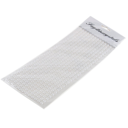 Selbstklebende Perlen, Aufkleber mit Kristallen und Perlen, in Blisterverpackung, 6 mm, Set mit 400 Stück.