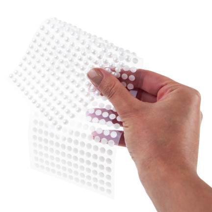 Selbstklebende Perlen, Aufkleber mit Kristallen und Perlen, in Blisterverpackung, 6 mm, Set mit 400 Stück.