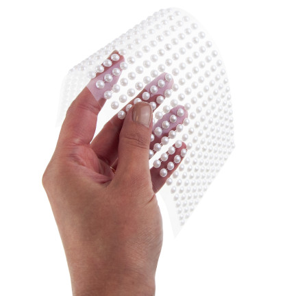 Selbstklebende Perlen, Aufkleber mit Kristallen und Perlen, in Blisterverpackung, 6 mm, Set mit 400 Stück.