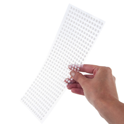 Selbstklebende Perlen, Aufkleber mit Kristallen und Perlen, in Blisterverpackung, 6 mm, Set mit 400 Stück.