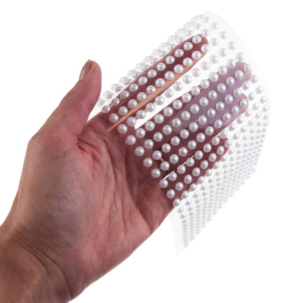 Selbstklebende Perlen, Aufkleber mit Kristallen und Perlen, in Blisterverpackung, 6 mm, Set mit 400 Stück.