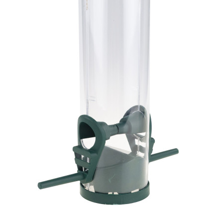 TG80440 VOGELFUTTERHAUS TRANSPARENT MIT FUSSSTÜTZE SCHMAL MIT BALDACHIN