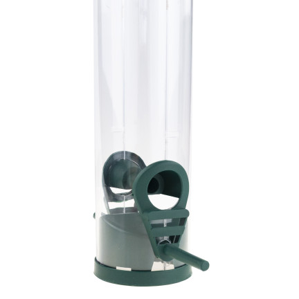 TG80440 VOGELFUTTERHAUS TRANSPARENT MIT FUSSSTÜTZE SCHMAL MIT BALDACHIN