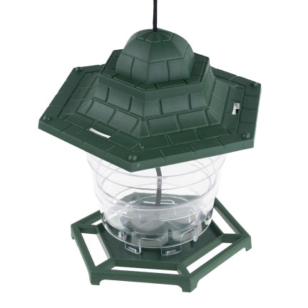 TG80444 VOGELFUTTERSPENDER FÜR SAATGUT FUTTERFENSTER MIT SAUGNÄPFEN TRANSPARENT MIT BALDACHIN VOGELTRÄNKE