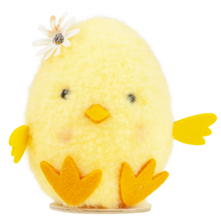 Dekoratives Hähnchen, Osterküken, Tischdekoration, flauschig, 13,5 cm
