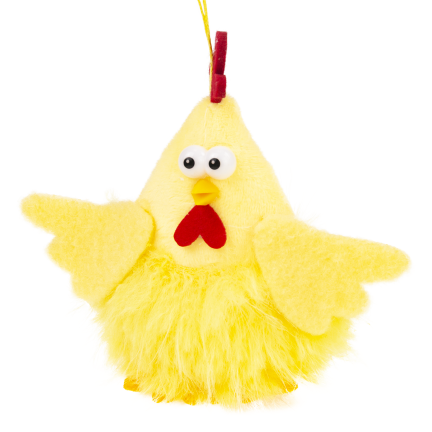 Osterküken, Osterdekoration, flauschig, gelb, 13 cm