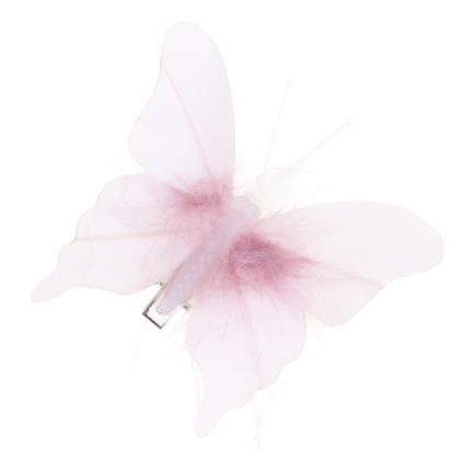 Schmetterlinge mit Clip, Dekoration für Gardinen und Vorhänge, frühlingshaft, pastellrosa, 6 Stück