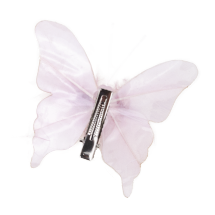 Schmetterlinge mit Clip, Dekoration für Gardinen und Vorhänge, frühlingshaft, pastellrosa, 6 Stück
