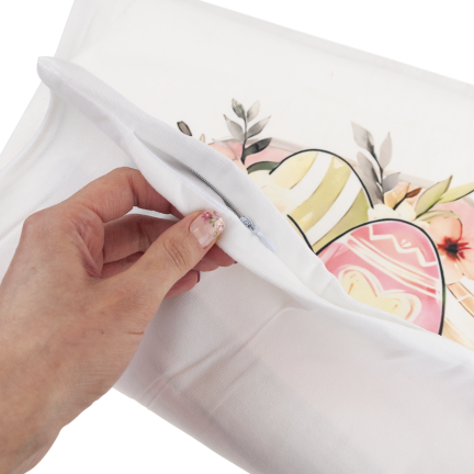 TG81305-KPL OSTERN SAMT KISSENBEZÜGE 45X45 CM 4 STÜCK DEKORATIVE HASEN