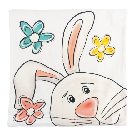 TG81308-KPL EASTER VELOUR KISSENBEZÜGE 45X45 CM 4 STÜCK DEKORATIVE HASEN