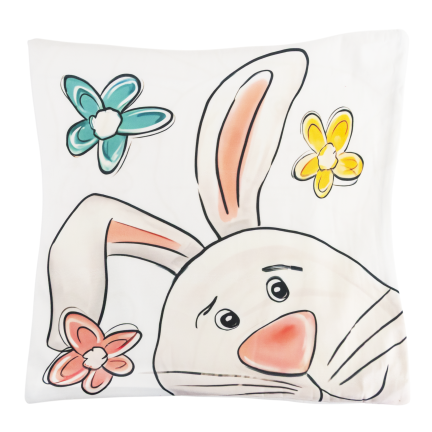 TG81308-KPL EASTER VELOUR KISSENBEZÜGE 45X45 CM 4 STÜCK DEKORATIVE HASEN