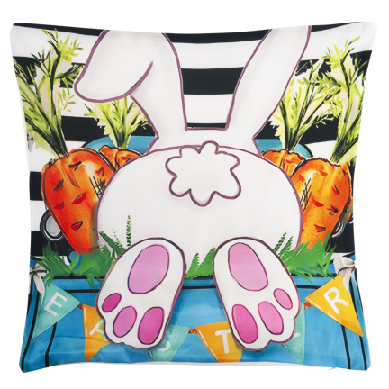 TG81308-KPL EASTER VELOUR KISSENBEZÜGE 45X45 CM 4 STÜCK DEKORATIVE HASEN