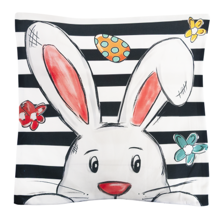 TG81308-KPL EASTER VELOUR KISSENBEZÜGE 45X45 CM 4 STÜCK DEKORATIVE HASEN