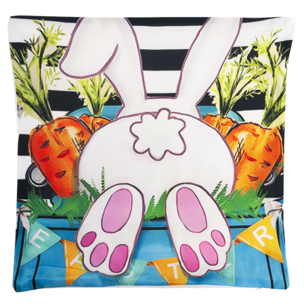 TG81308-KPL EASTER VELOUR KISSENBEZÜGE 45X45 CM 4 STÜCK DEKORATIVE HASEN
