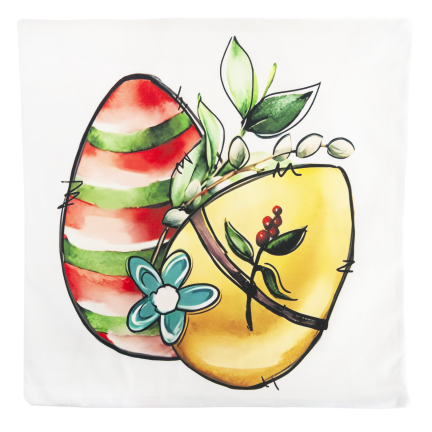 TG81308-KPL EASTER VELOUR KISSENBEZÜGE 45X45 CM 4 STÜCK DEKORATIVE HASEN