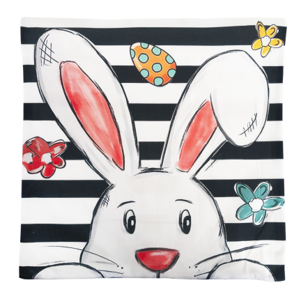 TG81308-KPL EASTER VELOUR KISSENBEZÜGE 45X45 CM 4 STÜCK DEKORATIVE HASEN