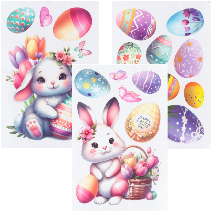 TG81320 OSTERN FENSTERAUFKLEBER 3 BLÄTTER/KPL