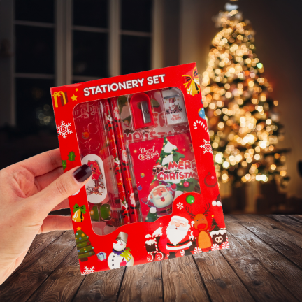 TG81339 BLEISTIFTSET NOTIZBUCH LINEAL RADIERGUMMI WEIHNACHTSWUNDER