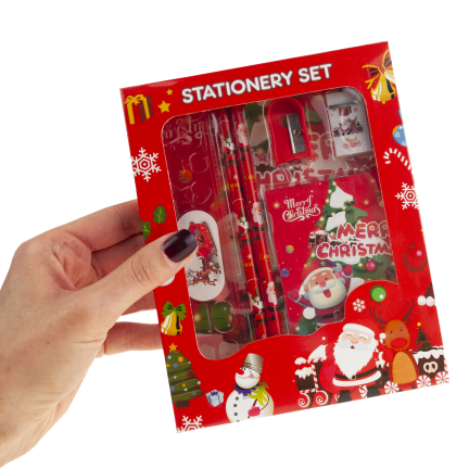 TG81339 BLEISTIFTSET NOTIZBUCH LINEAL RADIERGUMMI WEIHNACHTSWUNDER