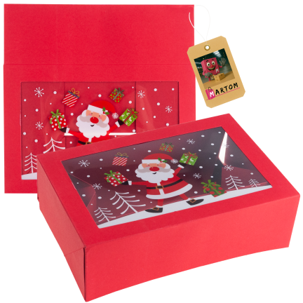 TG81340 Geschenkbox, Kartonverpackung, Nikolausgeschenk, unter den Weihnachtsbaum