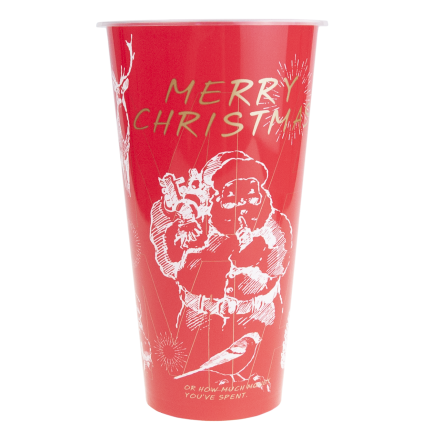 TG81343 Wiederverwendbarer Weihnachtsbecher aus Kunststoff, 450 ml, Nikolaus-Motiv