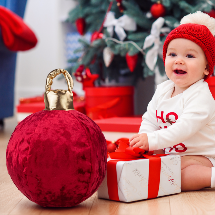 TG81471-3 Rote Weihnachtskugel aus Stoff, aufblasbar