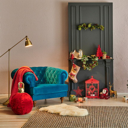 TG81471-3 Rote Weihnachtskugel aus Stoff, aufblasbar