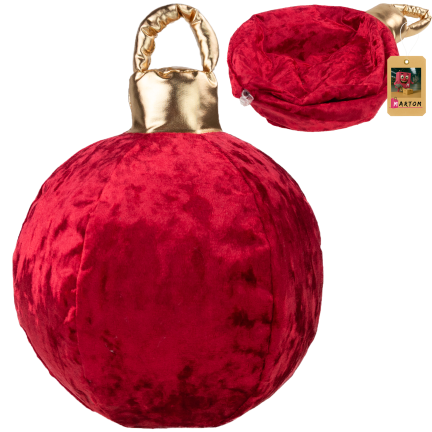 TG81471-3 Rote Weihnachtskugel aus Stoff, aufblasbar