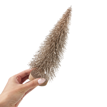 TG81561 Goldener Weihnachtsbaum mit Glitzer – elegante Weihnachtsdekoration, 26 cm